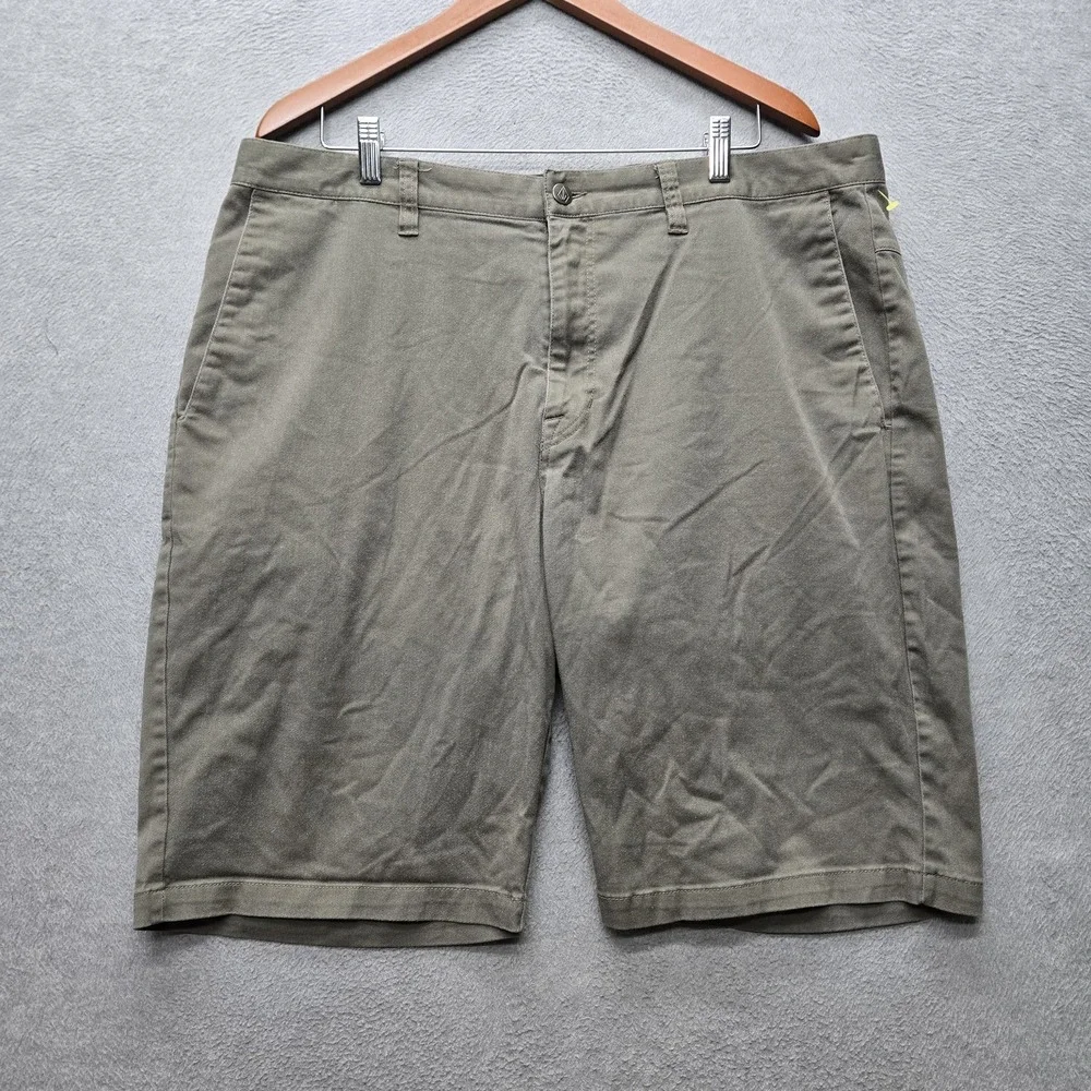 Volcom Men Shorts 38 Olive Green Chino Twill Button 11